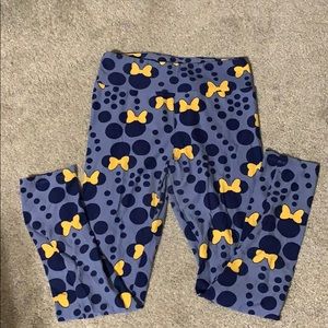 Lularoe one size leggings- blue and yellow Minnie